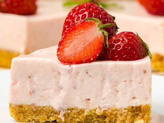 Cheesecake de fresa sin horno