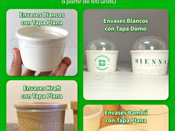 Envases para Postres Cuchareables de 8 oz, 12 oz y 16 oz