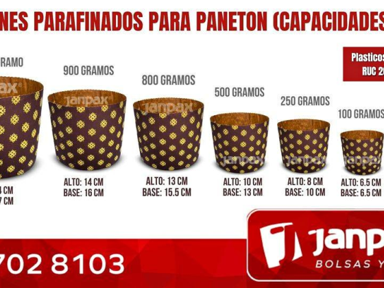 Pirotines Parafinados para Panetón
